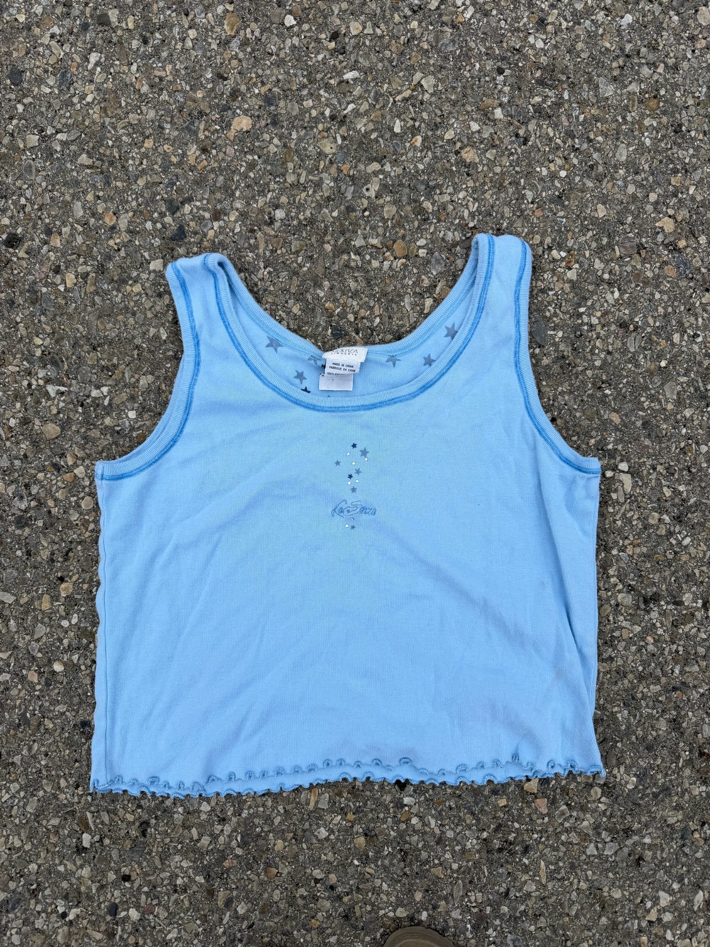 Vintage Women’s XL Lasenza Y2K Star Trim Tank Top